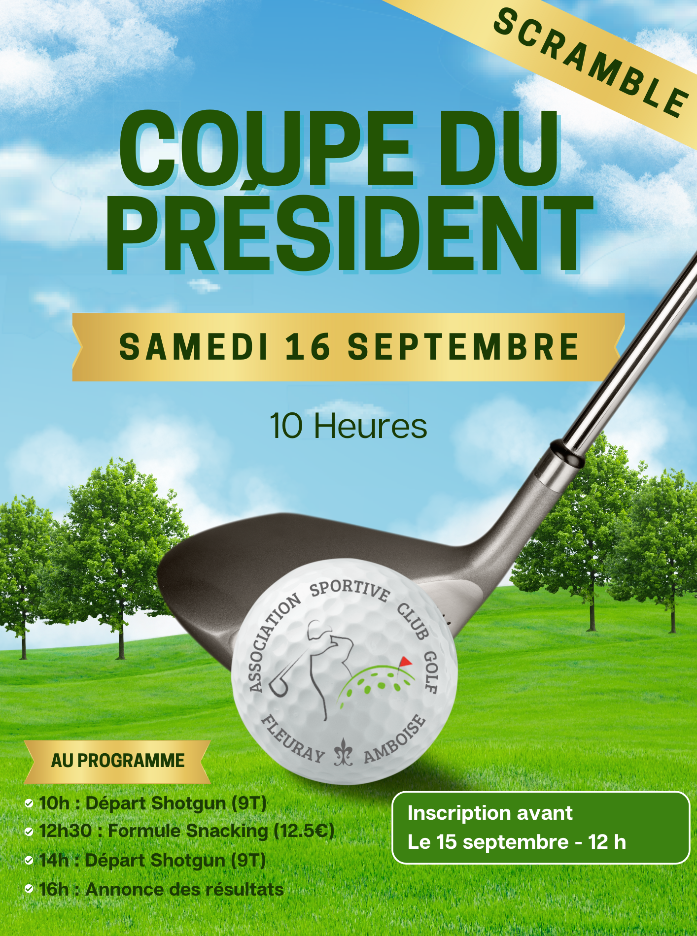 vignette article - Coupe du Président – 16 Septembre – Golf de Fleuray-Amboise